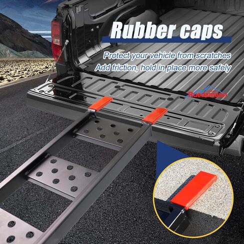 Ruedamann 83" L x 9" W Steel Folding Ramp, 960lbs Capacity Loading Ramp, Heavy Duty Motorcycle Ramp, Portable Truck Ramps for Pickup, ATVs, UTVs, Dirt Bikes, Lawnmowers, Black, Pack of 2 in Kuwait