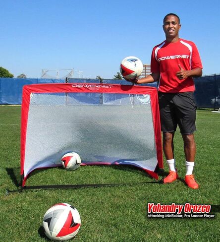 PowerNet Soccer Popup Net الهدف المحمول | مستطيل 4 × 3 | 2 هدف + 1 حقيبة حمل | إطار متين خفيف الوزن | إعداد سريع، تخزين سهل الطي | لعبة جانبية صغيرة قصيرة | دقة الممارسة الفنية in Kuwait