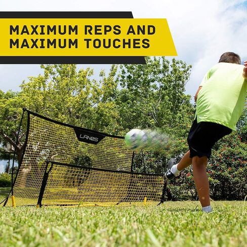 أهداف كرة القدم المحمولة مع ريبوندر - شبكات كرة قدم خفيفة الوزن للفناء الخلفي، مع أوتاد أرضية، وحقيبة حمل - هدف كرة قدم ارتدادي - معدات تدريب كرة قدم ممتازة للأطفال والكبار in Kuwait