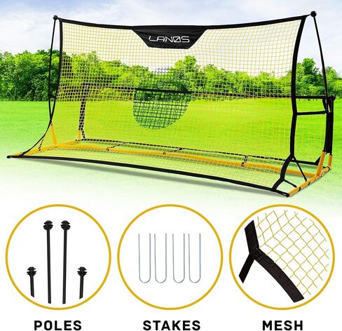 أهداف كرة القدم المحمولة مع ريبوندر - شبكات كرة قدم خفيفة الوزن للفناء الخلفي، مع أوتاد أرضية، وحقيبة حمل - هدف كرة قدم ارتدادي - معدات تدريب كرة قدم ممتازة للأطفال والكبار in Kuwait