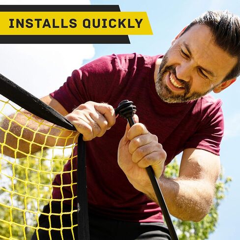 أهداف كرة القدم المحمولة مع ريبوندر - شبكات كرة قدم خفيفة الوزن للفناء الخلفي، مع أوتاد أرضية، وحقيبة حمل - هدف كرة قدم ارتدادي - معدات تدريب كرة قدم ممتازة للأطفال والكبار in Kuwait