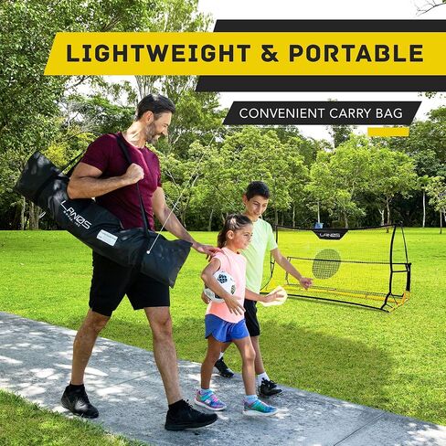 أهداف كرة القدم المحمولة مع ريبوندر - شبكات كرة قدم خفيفة الوزن للفناء الخلفي، مع أوتاد أرضية، وحقيبة حمل - هدف كرة قدم ارتدادي - معدات تدريب كرة قدم ممتازة للأطفال والكبار in Kuwait