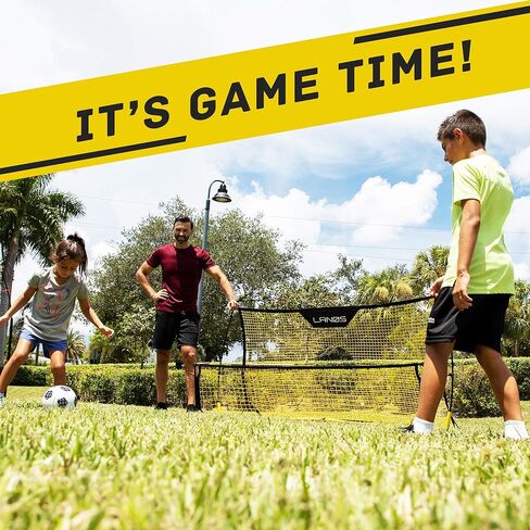 أهداف كرة القدم المحمولة مع ريبوندر - شبكات كرة قدم خفيفة الوزن للفناء الخلفي، مع أوتاد أرضية، وحقيبة حمل - هدف كرة قدم ارتدادي - معدات تدريب كرة قدم ممتازة للأطفال والكبار in Kuwait