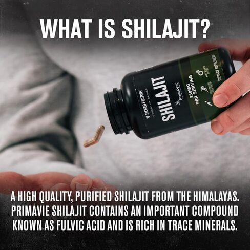 Jacked Factory Essentials Shilajit - Primavie Shilajit للرجال لتعزيز الطاقة ودعم الحيوية والعافية - 60 كبسولة نباتية in Kuwait