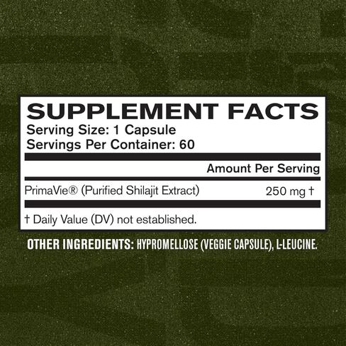 Jacked Factory Essentials Shilajit - Primavie Shilajit للرجال لتعزيز الطاقة ودعم الحيوية والعافية - 60 كبسولة نباتية in Kuwait