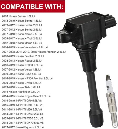 UF-549 Ignition Coil Pack and 9029 Iridium Spark Plugs Compatible with Nissan Altima Cube Rogue Sentra Versa, Infiniti QX60 Q70 FX50 M56, Replaces for C1696 UF549 5C1753, Set of 4 in Saudi Arabia