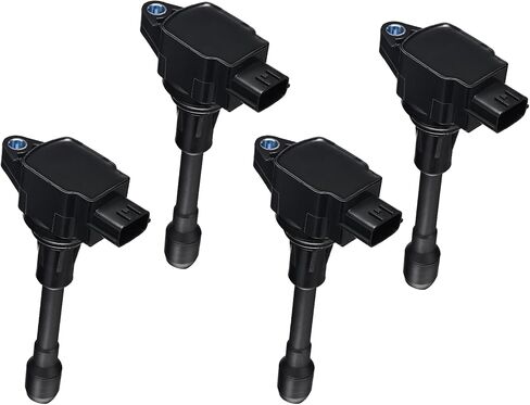 حزمة ملف الإشعال UF-549 وشمعات الإشعال إيريديوم 9029 المتوافقة مع Nissan Altima Cube Rogue Sentra Versa، Infiniti QX60 Q70 FX50 M56، يستبدل C1696 UF549 5C1753، مجموعة من 4 in Kuwait