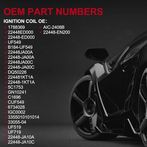 حزمة ملف الإشعال UF-549 وشمعات الإشعال إيريديوم 9029 المتوافقة مع Nissan Altima Cube Rogue Sentra Versa، Infiniti QX60 Q70 FX50 M56، يستبدل C1696 UF549 5C1753، مجموعة من 4 in Kuwait