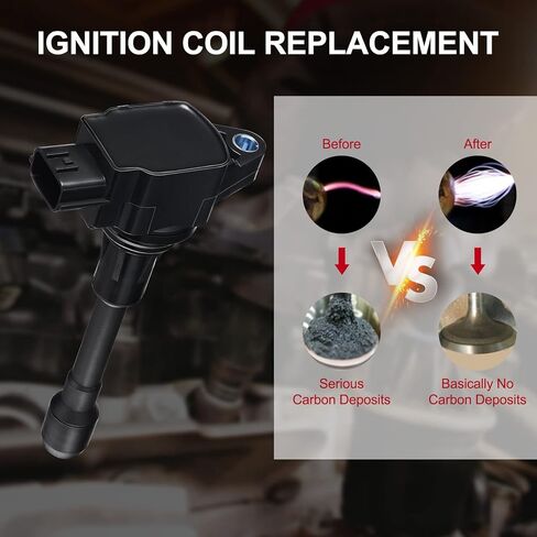 حزمة ملف الإشعال UF-549 وشمعات الإشعال إيريديوم 9029 المتوافقة مع Nissan Altima Cube Rogue Sentra Versa، Infiniti QX60 Q70 FX50 M56، يستبدل C1696 UF549 5C1753، مجموعة من 4 in Kuwait