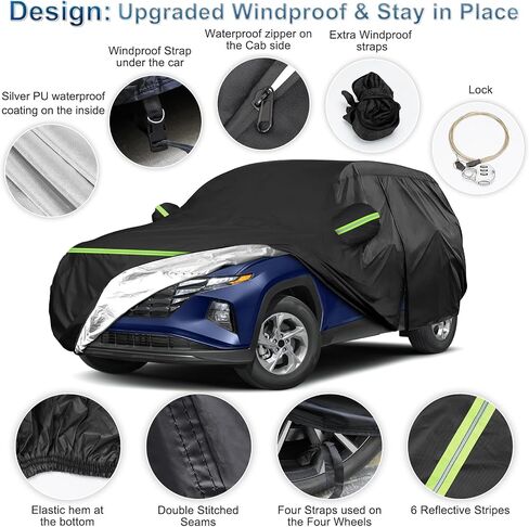 Custom Fit for Volkswagen Beetle Bug 2-Door 1960-1980 Sedan Car Cover Waterproof Heavy Duty All-Weather Protection with Door Zipper & Storage Bag in Kuwait