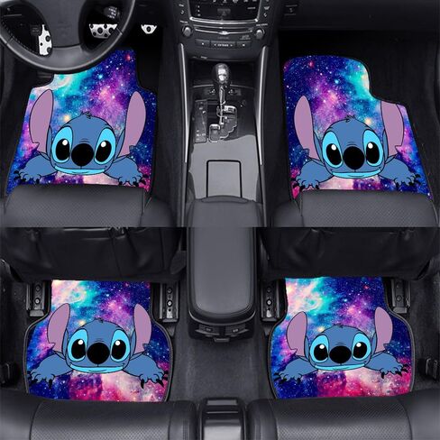 Car Accessories Set Include Cartoon Car Steering Wheel Cover Car Seat Cover Seat Belt Pads Car Floor Mats Car Coasters Keychain for Adults15 Pieces in Saudi Arabia