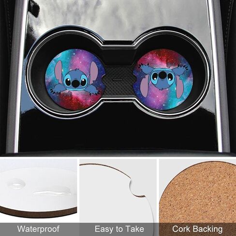 Car Accessories Set Include Cartoon Car Steering Wheel Cover Car Seat Cover Seat Belt Pads Car Floor Mats Car Coasters Keychain for Adults15 Pieces in Saudi Arabia