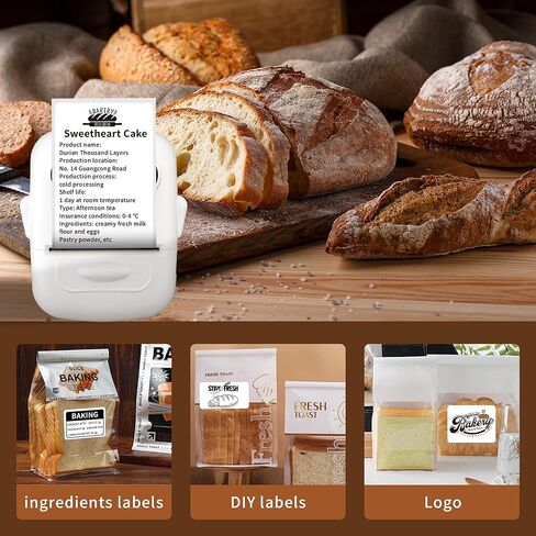 Label Maker, P50 Barcode Label Maker 2 inch Portable Thermal Bluetooth Label Printer for Home Office Small Business Clothes Address Mini Label Maker Machine Compatible with Phones &PC(With 1 Label) in Kuwait