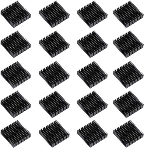 20 قطعة 40 مللي متر x 40 مللي متر x 11 مللي متر أسود مبادل حراري من الألومنيوم زعانف تبريد لتبريد MOSFET VRam المنظمين VRM السائر سائق in Kuwait