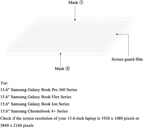 [3 Pack Clear Screen Protector for 15.6" Samsung Galaxy Book Pro 360 / Book Flex/Book Ion/Chromebook 4+ Series 15.6 Inches with 16:9 Aspect Ratio Laptop Anti Scratch Film (HD) in Kuwait
