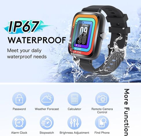 Smart Watch for Men 1.83 Inches Outdoor Sports Smartwatch with Answer/Make Call, Compatible with iPhone and Android Phones FR4 in Saudi Arabia