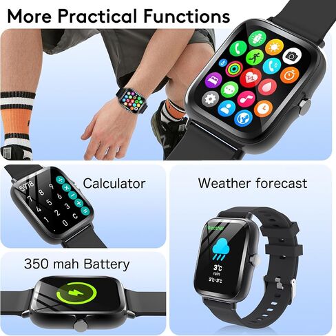 Smart Watch for Men 1.83 Inches Outdoor Sports Smartwatch with Answer/Make Call, Compatible with iPhone and Android Phones FR4 in Saudi Arabia