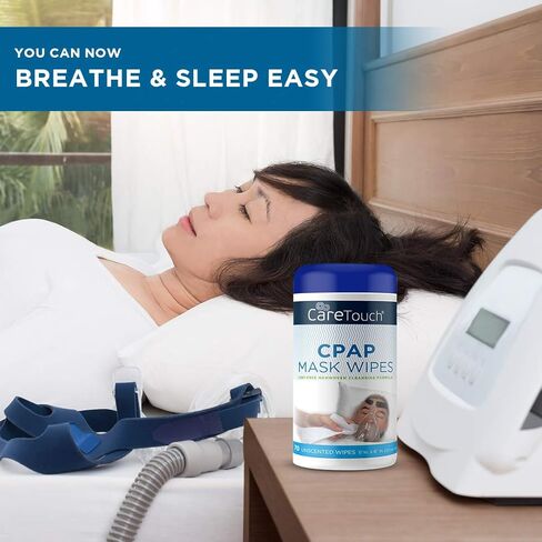 Care Touch - CMW70 CPAP Mask Cleaning Wipes - Unscented | 70 Unscented Cleaning Wipes for CPAP Masks | Made in The USA in Kuwait