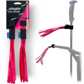 1 Pair Streamers Tassel Ribbon Accessory, Easily Adjustable Non-Slip Closure for Bicycle & Scooter Handlebars, Skiing & Hiking Poles, Paddles, Baby Strollers