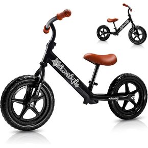 SIMEIQI 12 Inch Toddler Balance Bike for Kids 2-5 Years Old,Adjustable Seat & Handlebar,Flat-Free Tires,No-Pedal Training Bike Outdoor Play,Balance Bike for Boys & Girls,Durable Frame