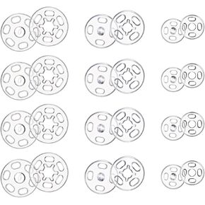 100pcs لقطات بلاستيكية شفافة للخياطة ، قم بتقاط الأزرار المستديرة على أزرار Snap for Hirt Diy Pant Diy Crafts (40 مجموعة/7 مم ، 30 مجموعة/10 مم ، 30 مجموعة/15 مم)