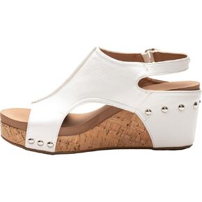 Corkys Women's Volta Wedge Sandal (Black Smooth, 10 M US)