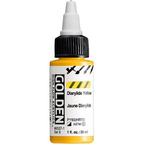 High Flow Acrylics by GOLDEN, Diarylide Yellow, 1 fl. oz. Bottle, Professional Acrylic Paint, Semi-Opaque
