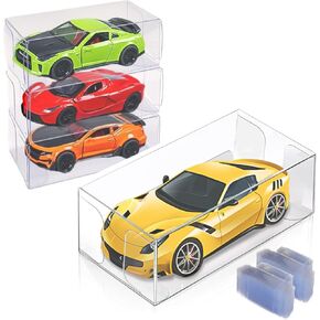 100 Pcs Clear Display Case for Hot Wheels, Matchbox Cars Storage Case 1/64 Scale Model Car Display Case for Hot Wheels, Dustproof & Waterproof Toy Car Storage Display Boxes