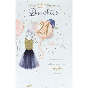 UK Greetings 21st Birthday Card for Daughter with Gold Glitter