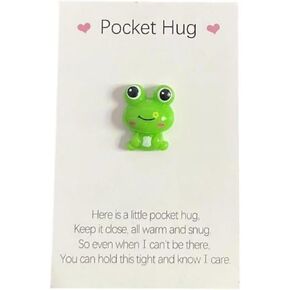 Little Pocket Hug Frog Token,Pocket Hug Heart with Greeting Cards,Thinking of You Gifts, Adorable Encouragement Greeting Card with Frog Ornaments