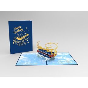 Saxophone Birthday Card with Light and Music, Unisex-Adults