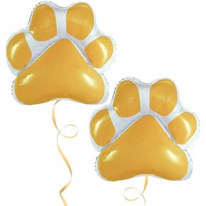 Dog Party Balloons Decorations, Grey Dog Paw Shaped Foil Balloons for Baby Shower Kids Birthday Pets Party Decorations(2Pcs)