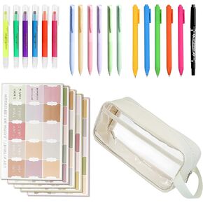 24PCS BIPLE STREAD Bulk 5pcs ملصقات الكتاب المقدس ، 6 ألوان جل ملونة ، 12 مساءً أقلامًا محايدة ملونة مع كريمة دراسة الكتاب المقدس لتوازم المجلات للنساء