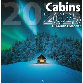Bachmann Press 2025 Cabins Full Size Wall Calendar for Planning, Scheduling, and Organizing