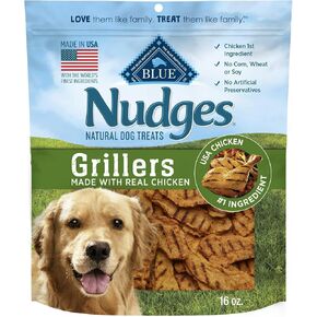 Nudges Grillers Natural Dog Treats Made with Real Chicken, 16-Oz. Bag, Made with Real Chicken for A Taste Dogs Just Can't Resist