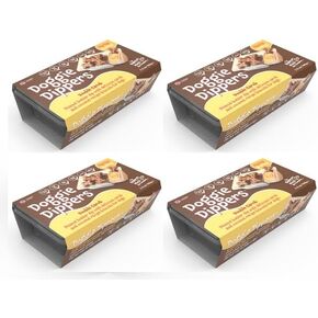 The Happy Mutt Doggie Dippers™: Healthy Carob & Coconut Dog Treats with Peanut Butter - Vegan, Gluten-Free, Hypoallergenic, Low-Calorie Rewards for Training, Walks, & Everyday Treating 4 Pack