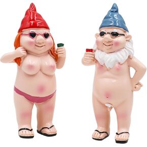 2 Pack Fish Tank Decorations, Resin Naked Gnomes Decor Statues for Aquarium, Aquarium Decor, Aquarium Decor Figurines, Small Fish Tank Decorations, Betta Fish Tank Decor