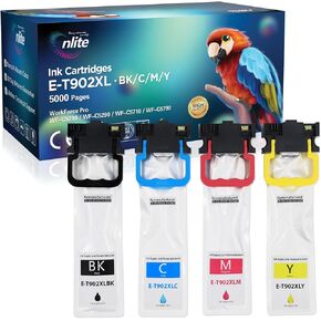 Enlite Remanufactured T902XL Ink Cartridge Replacement for Epson T902XL Work with Epson Workforce Pro WF-C5210, WF-C5290, WF-C5710, WF-C5790 Printers(4-Pack, K/C/M/Y)