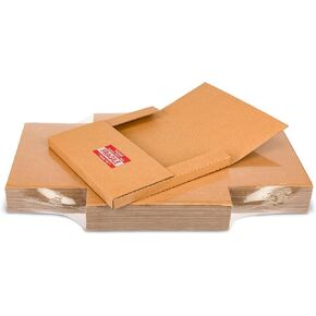 Vinyl Record Mailers, 12.8" x 12.8" x 1", Kraft Corrugated Cardboard Album Shipping Boxes, with Fragile Stickers, Brown, 50 Pack