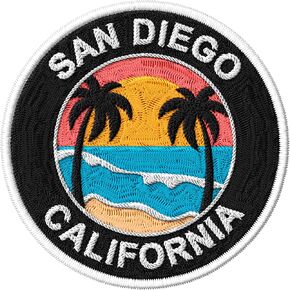 San Diego California Patch Embroidered Iron on Patches for Clothes Backpacks Bags Jeans Jackets Size 3" ID45095