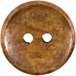 50 Pcs Classic Wooden Buttons, 0.7 Inch (18mm) Diameter - Brown,Convex,2 Holes,for Sewing Projects