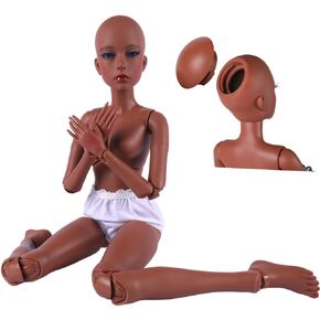 UCanaan Customized 1/3 BJD Doll, 19 Joints Nude SD Girl Doll 24 Inch Ball Jointed Dolls Female Body + Basic Makeup for DIY Dolls Best Gitfs for Girls Christmas Birthday