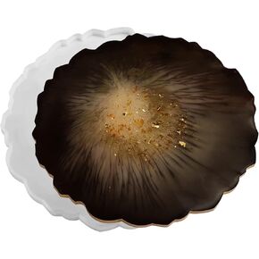 Gartful Large Round Resin Tray Mold-13 inch, Irregular Silicone Serving Tray, Geode Agate Epoxy Mold for Coaster, Fruit Board, Dessert Dish, Resin Painting Art, Jewelry Storage Plate, Home Decoration