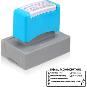 Special Accommodations Self Inking Stamp for Teachers, Personalized Sped Modifications Rubber Stamp for Grading Checkbox Stamp Dormitory Supplies for First Day of School Classroom (Blue)