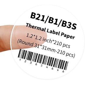 NIIMBOT B1 Label Tape B21 Transparent Labeling Tape 1.57" X 1.18" (40x30mm) Thermal Label Print Paper NIIMBOT Labels for Barcode/Address/Mailing/Logo/Business/Home Tag, 230 Labels/Roll, Clear