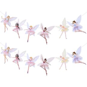 2 PCS Fairy Party Banner Angel Fairy عيد ميلاد ديكورات عيد ميلاد شنقا إكليل الجنية لصالح حكاية خرافية