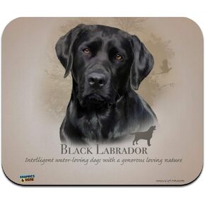 Black Lab Labrador Dog Breed Low Profile Thin Mouse Pad Mousepad