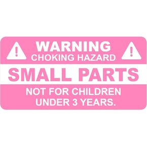 Small Parts Choking Hazard Warning Stickers, 1x2inch, 300pcs, Vinyl/PVC/Polypropylene, Cartoon Style, Single Use, Rectangular, 1.0 Count