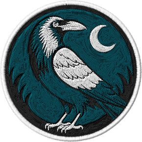 Crow Patch Embroidered Iron on Patches for Clothes Backpacks Bags Jeans Jackets Size 3" ID45095