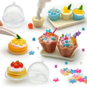 صنع حلوى آيس كريم مصغرة للألعاب الصغيرة ، لعبة المطبخ DIY ، تظاهر بلعب مجموعة مواد طعام للأطفال من العمر 8+ (6 حلوى الآيس كريم) in Kuwait